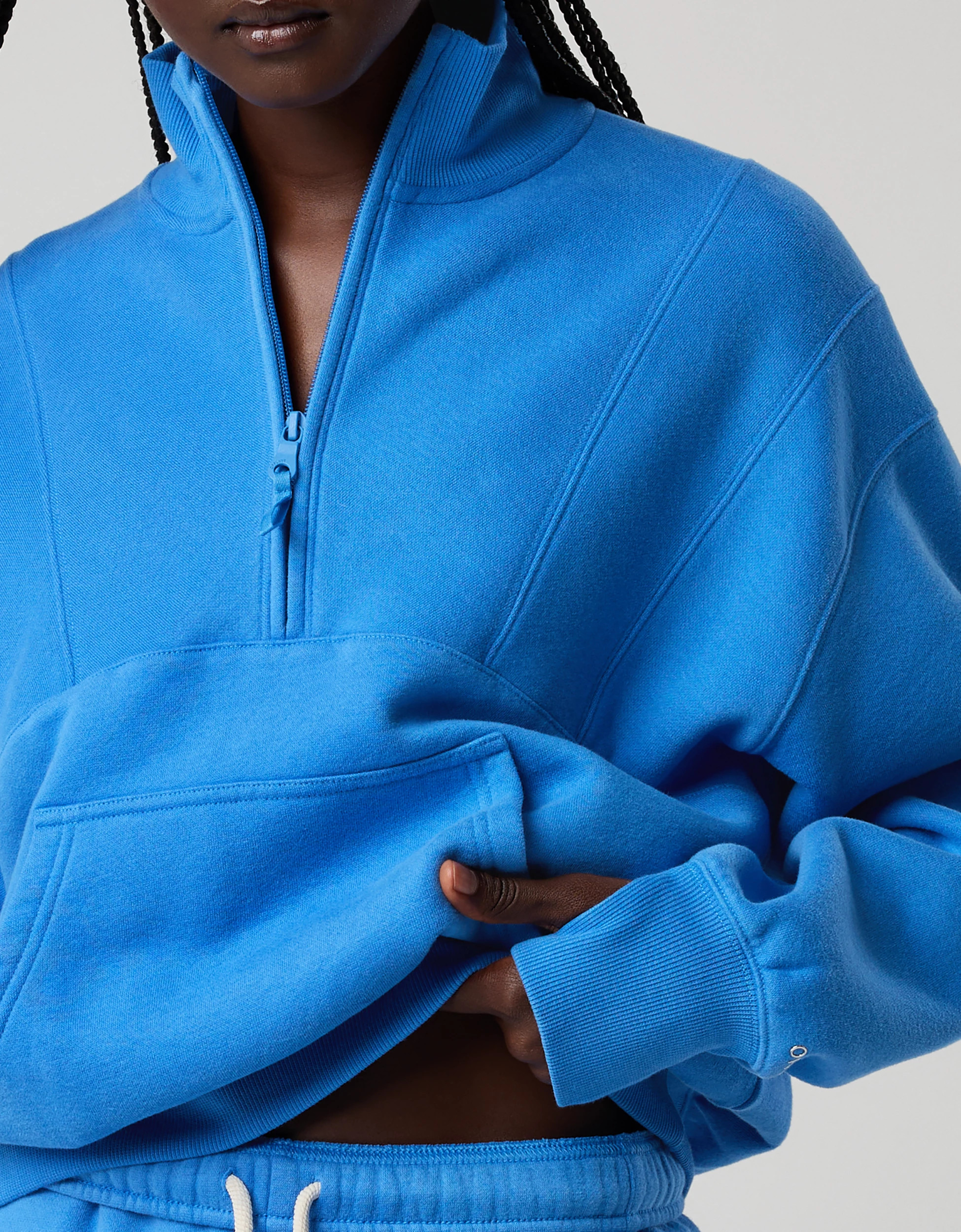 OFFLINE By Aerie Cloud Fleece Seamed Quarter Zip Sweatshirt | American Eagle Outfitters (US & CA)