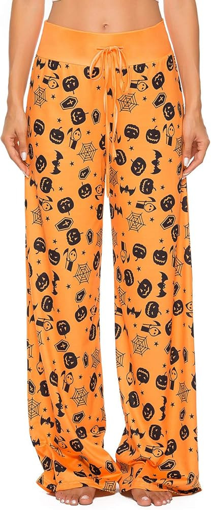 Halloween Pajama Pants Women Pumpkin Skull Ghost Print Pajamas Cute Funny PJ's Women's Jammies PJ... | Amazon (US)