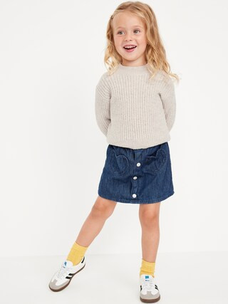 Button-Front Heart-Pocket Jean Skirt for Toddler Girls | Old Navy (CA)