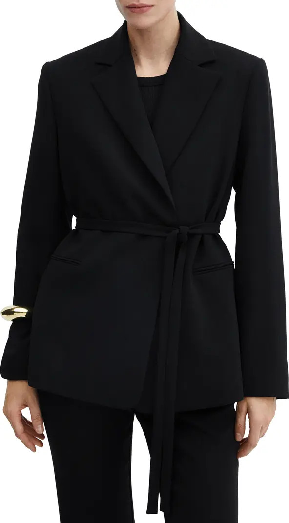 MANGO Tortuga Tie Waist Blazer | Nordstrom | Nordstrom