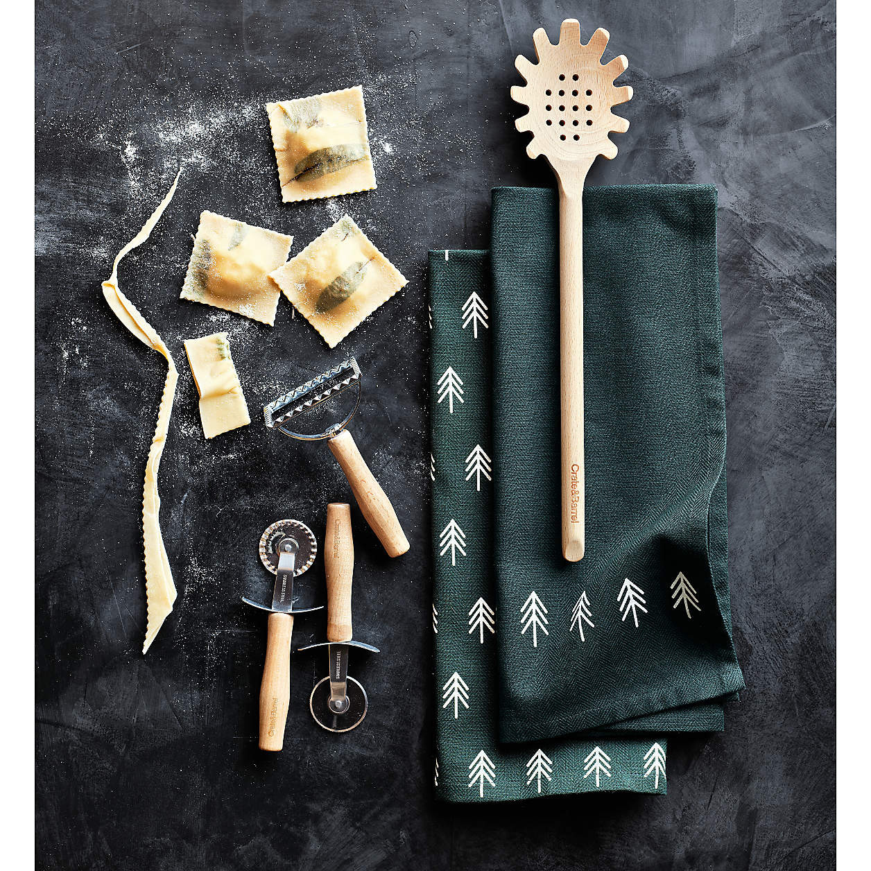 Crate & Barrel Beechwood and Stainless Steel Pasta Tools, Set of 3 + Reviews | Crate & Barrel | Crate & Barrel