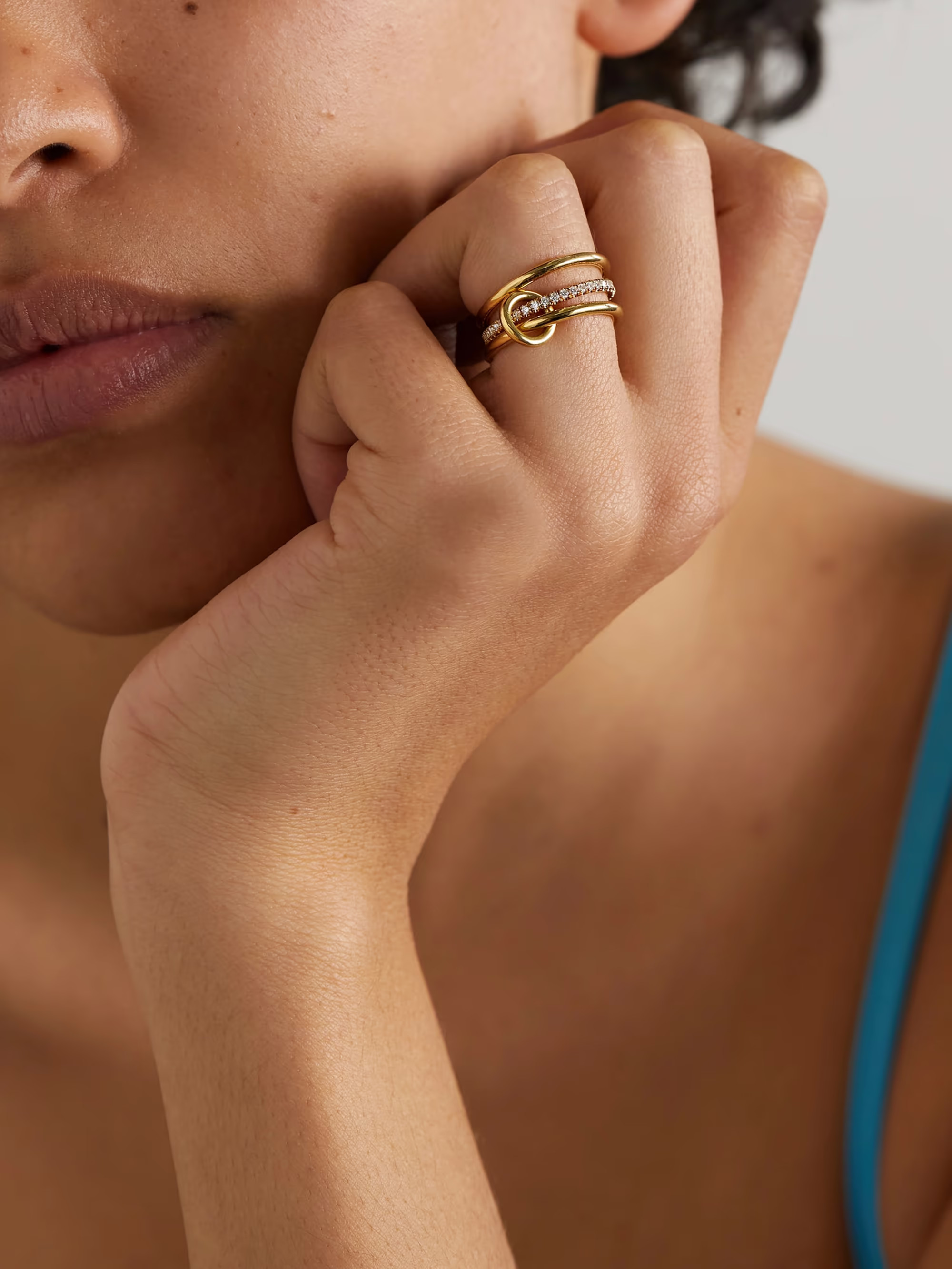 Sonny set of three 18-karat gold diamond rings | NET-A-PORTER (UK & EU)