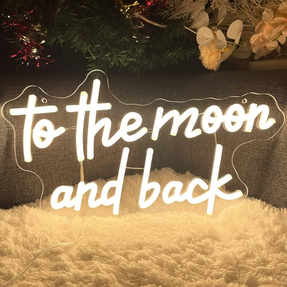 To The Moon & Back Neon Sign for Wedding Room Wall Decor LED Light Signs Aesthetic LED Sign for B... | Amazon (US)