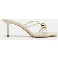 Zara - High-Heel Sandals With Metal Detail - Ecru - 8 - Woman | Zara UK