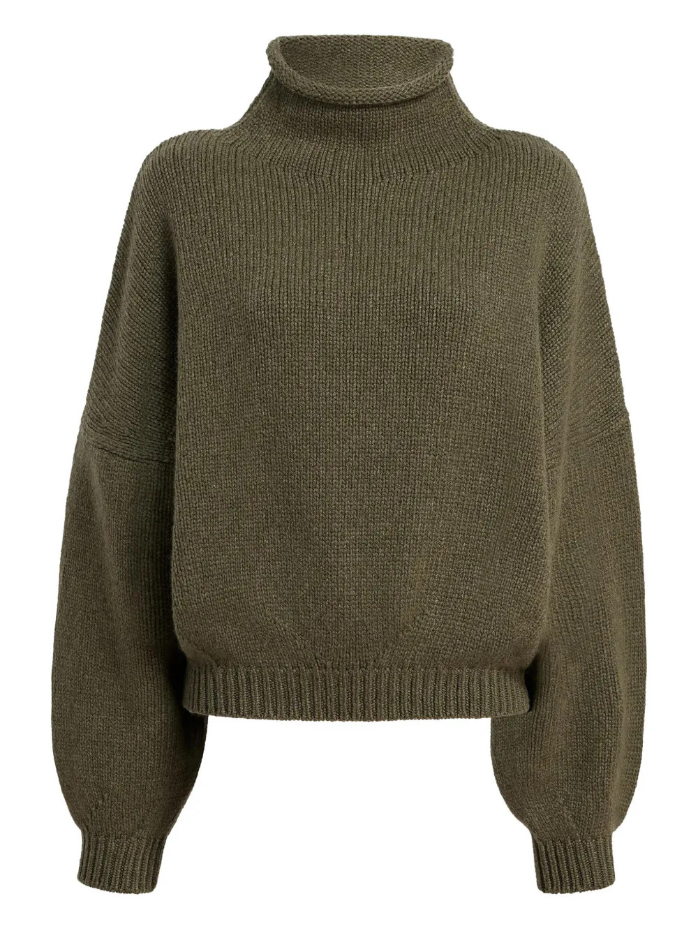 KHAITE Juniper funnel-neck balloon-sleeve Knitwear | Green | FARFETCH | Farfetch Global