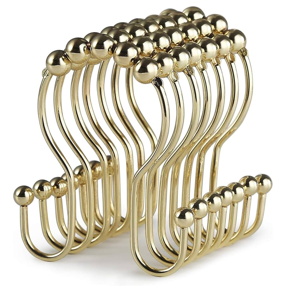 Goowin Shower Curtain Hooks, 12 Pcs Shower Curtain Rings, Stainless Steel Gold Shower Curtain Hoo... | Amazon (US)