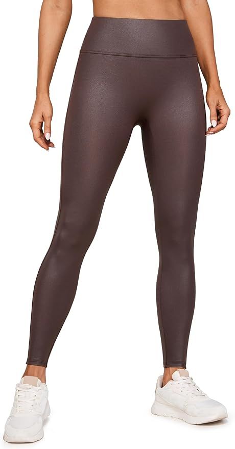CRZ YOGA Butterluxe Matte Faux Leather Leggings for Women 28'' - No Front Seam High Waist Stretch... | Amazon (US)