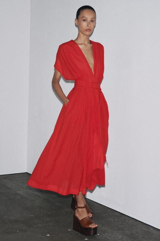 ZW COLLECTION MIDI DARTED DRESS | Zara UK