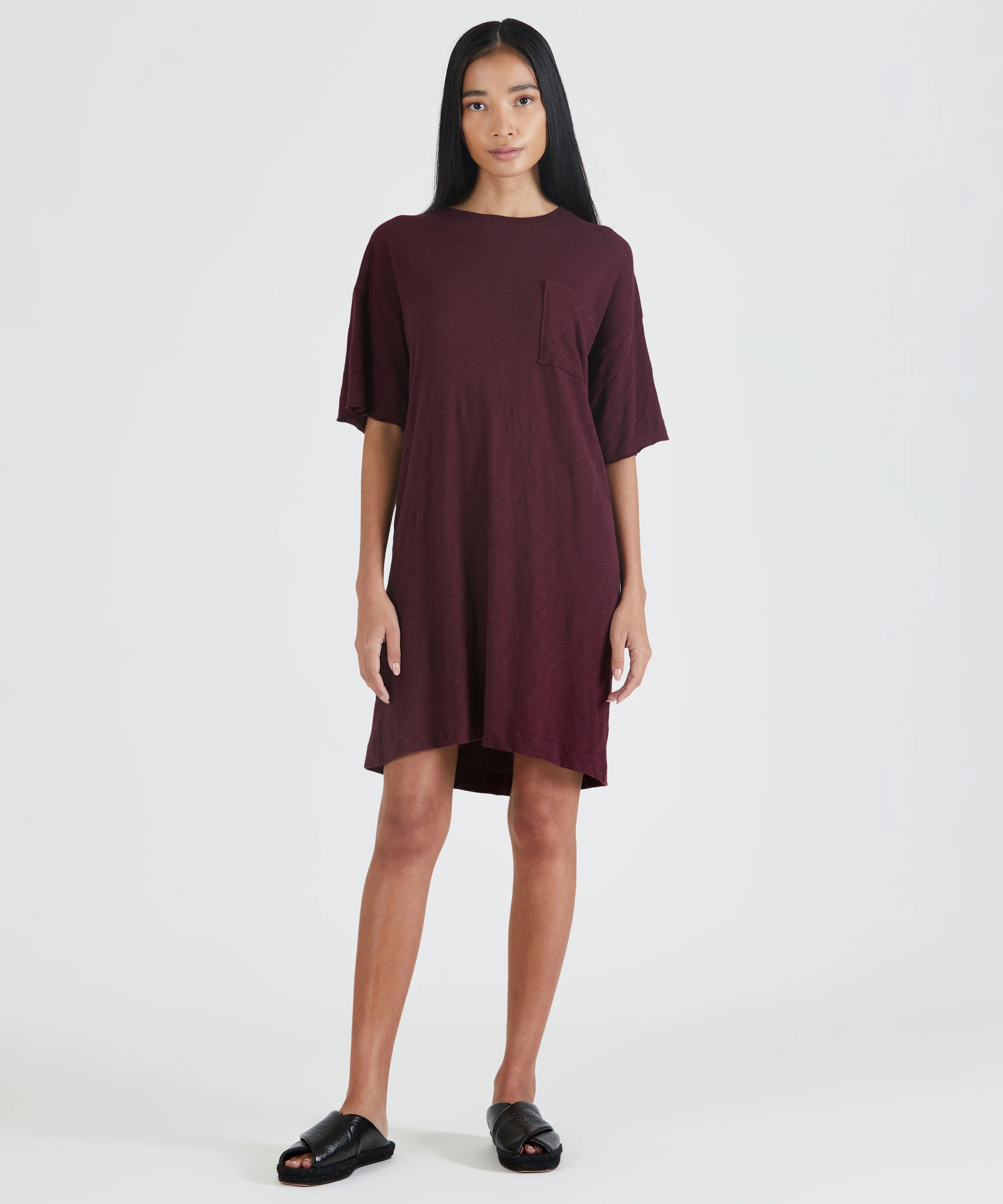 Slub Jersey XL T-Shirt Dress - Port | ATM Collection