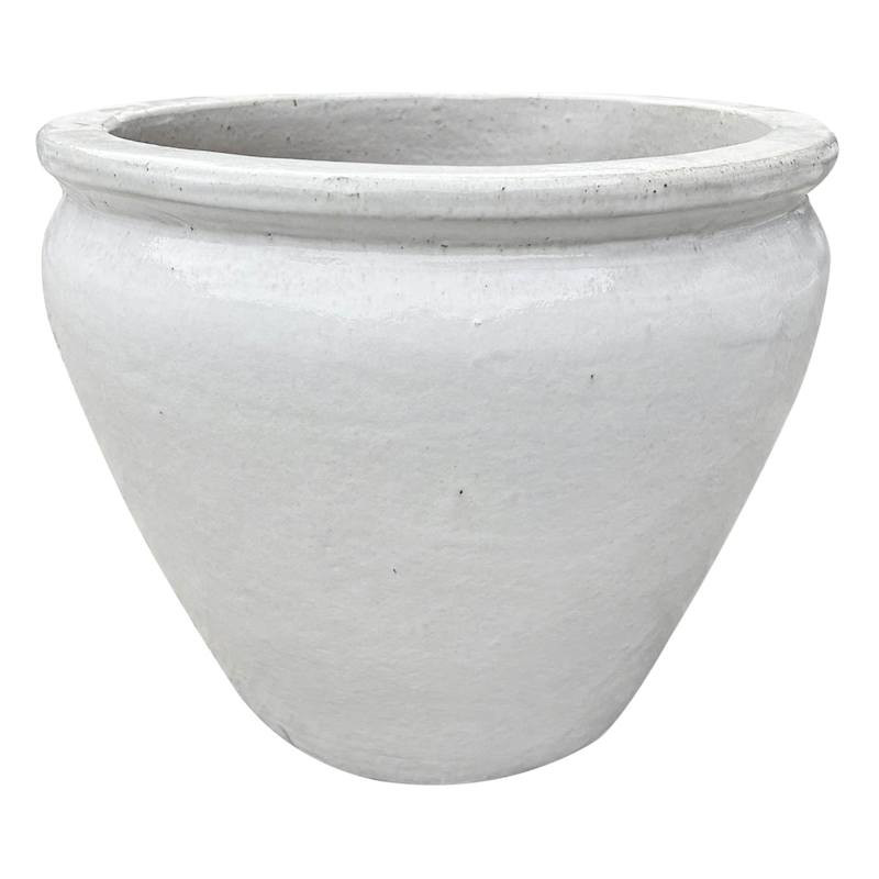 Arcadia White Ceramic Outdoor Planter, Large | At Home