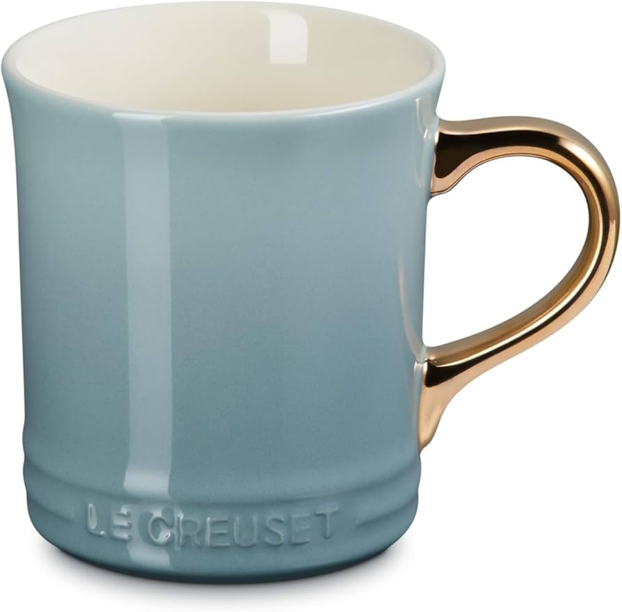 Le Creuset Vancouver Mug with Gold Metallic Handle, 14 oz., Sea Salt | Amazon (US)