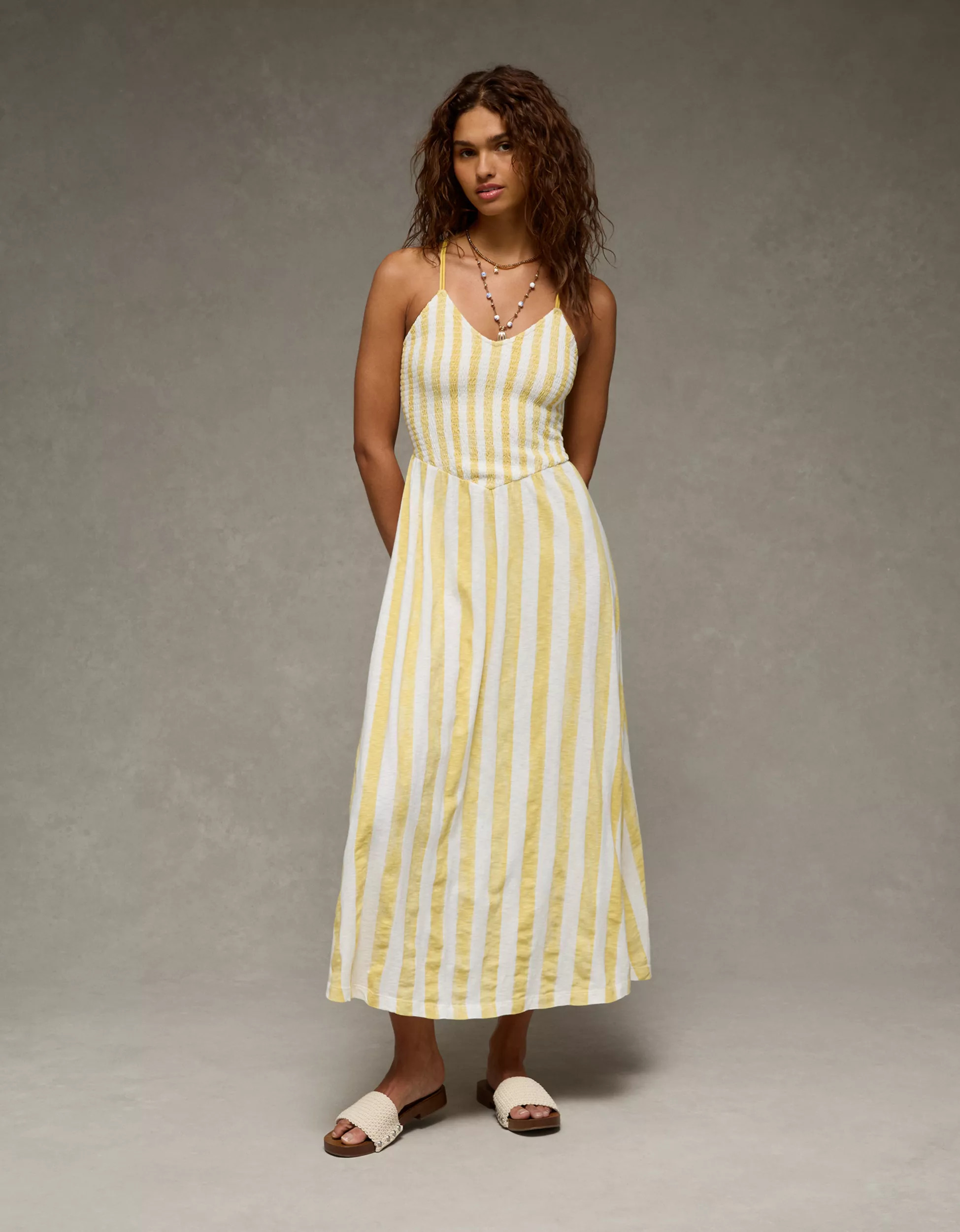 AE Sunchaser Smocked Maxi Dress | American Eagle Outfitters (US & CA)