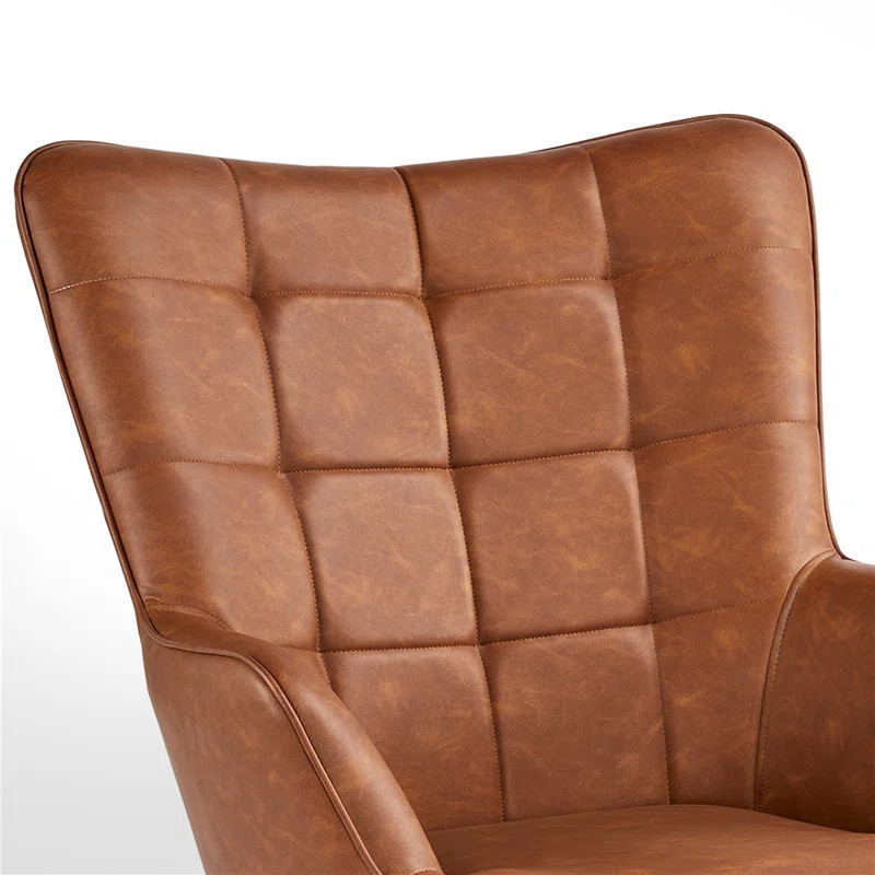 Steelside™ Aichele 28" W Tufted Faux Leather Wingback Chair & Reviews | Wayfair | Wayfair North America