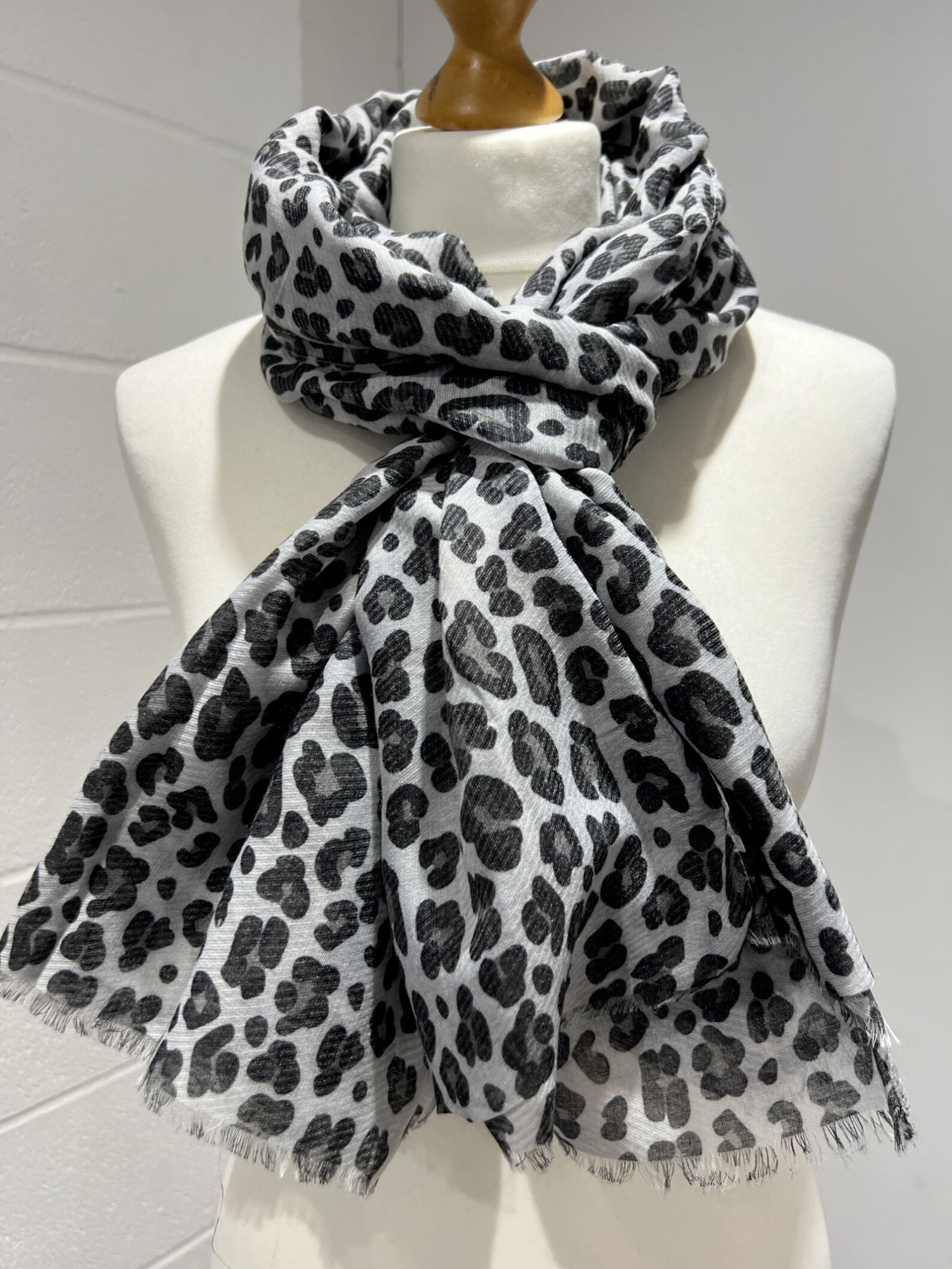 Leopard Scarf Soft Large Grey & Black Animal Print Wrap - Etsy Canada | Etsy (US)