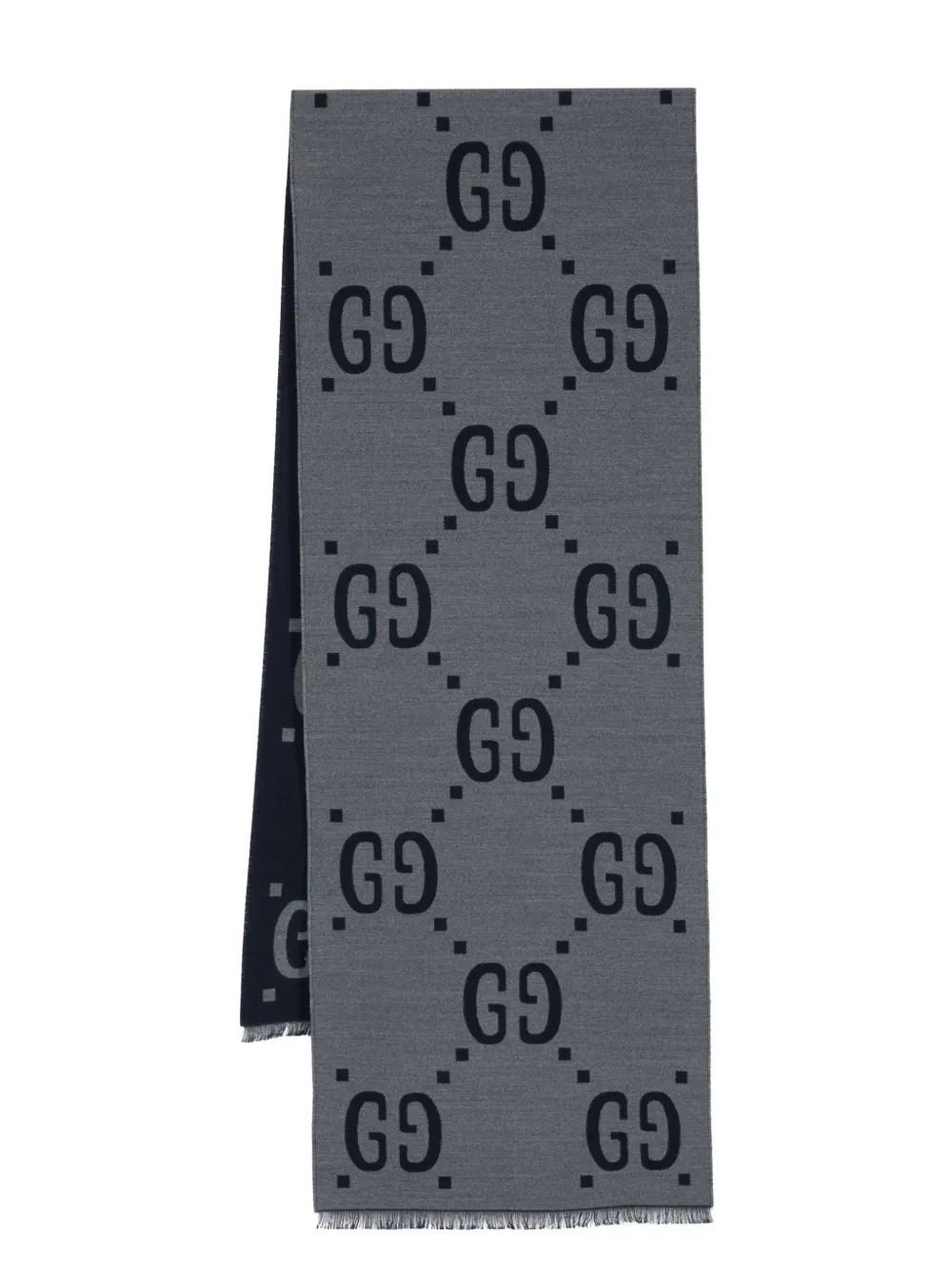 Gucci | GG-jacquard Frayed Scarf | Blue | FARFETCH PT | Farfetch Global