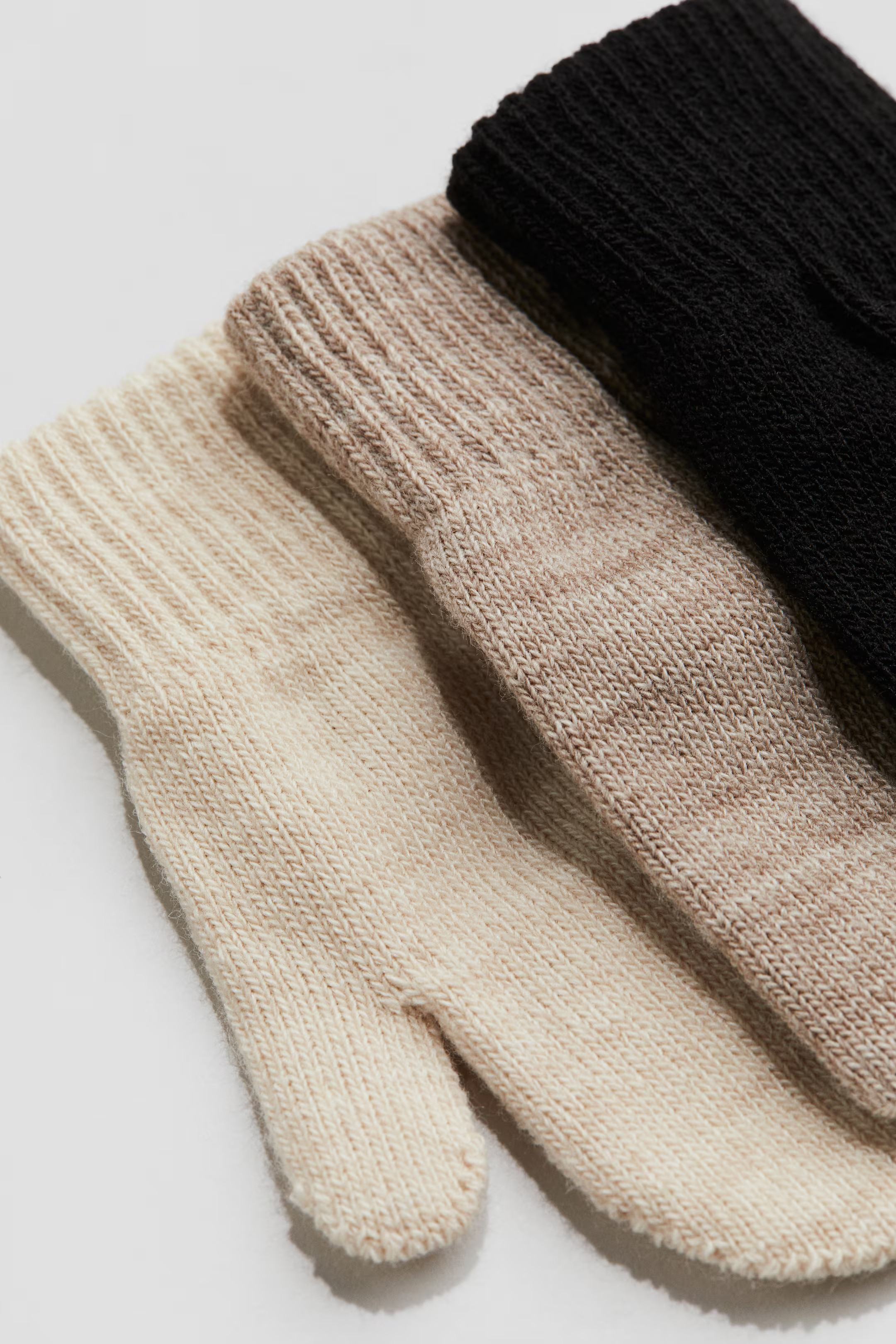 3-pack Mittens - Black/beige melange - Kids | H&M US | H&M (US + CA)