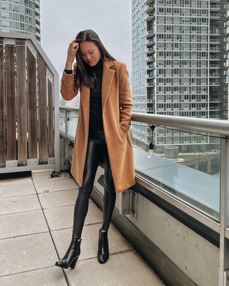 Fall outfit idea  Faux leather leggings with camel coat and booties. 

#LTKSeasonal #LTKstyletip