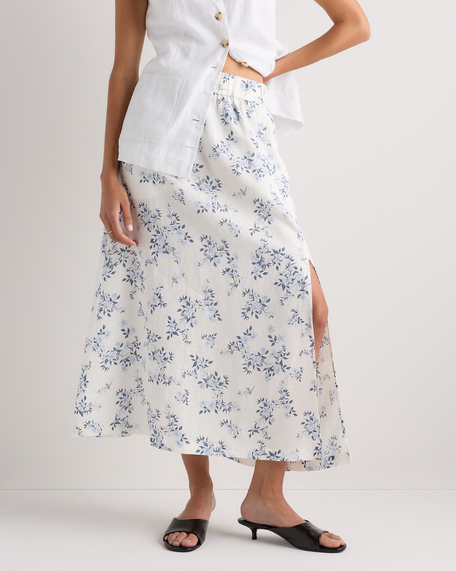 Quince | Women's 100% European Linen Maxi Skirt in Chocolate, Size Medium | Quince