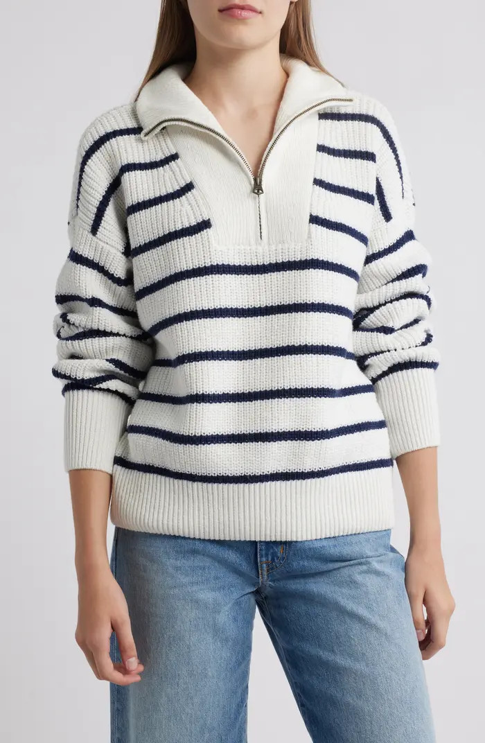Mariner Stripe Quarter Zip Sweater | Nordstrom