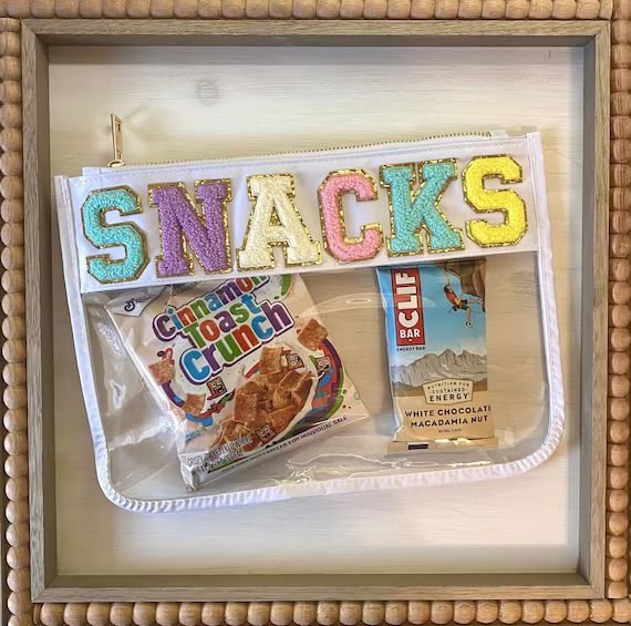 Snacks Travel Bag Clear Snack Bag Chenille Patch Bag Teach - Etsy | Etsy (US)