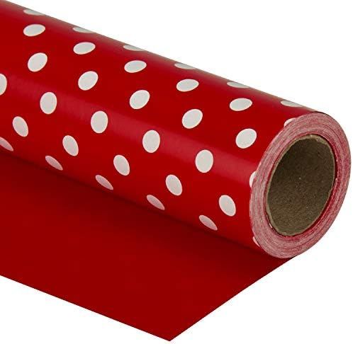 WRAPAHOLIC Reversible Wrapping Paper - Red and Polka Dot Design for Birthday, Holiday, Wedding, B... | Amazon (US)