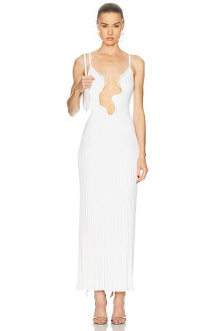 Christopher Esber Salacia Wire Sunray Dress in White | FWRD 