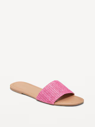 Raffia Slide Sandals | Old Navy (US)