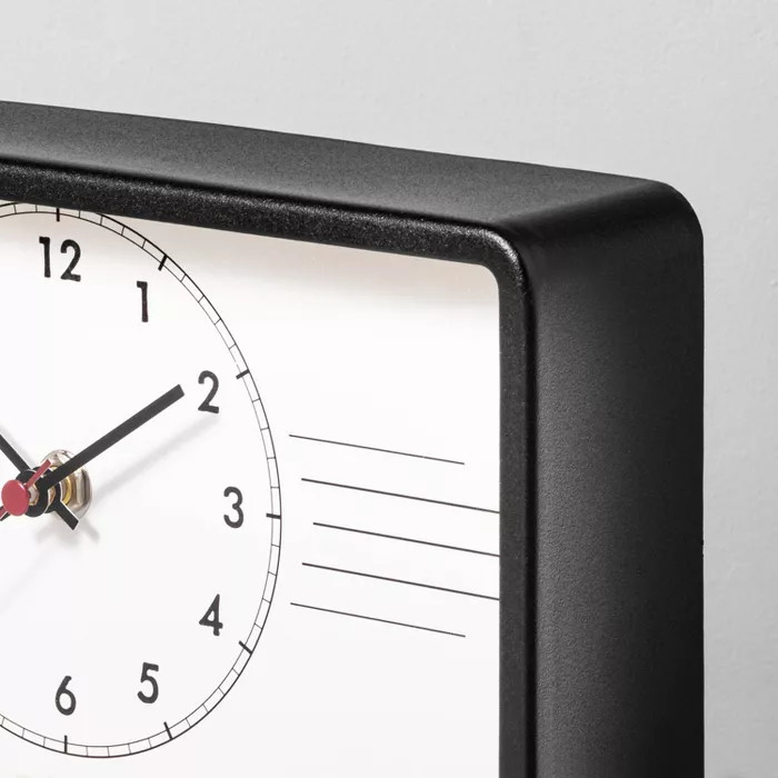 Mid-Century Footed Tabletop Clock Black/Cream - Hearth & Hand™ with Magnolia | Target