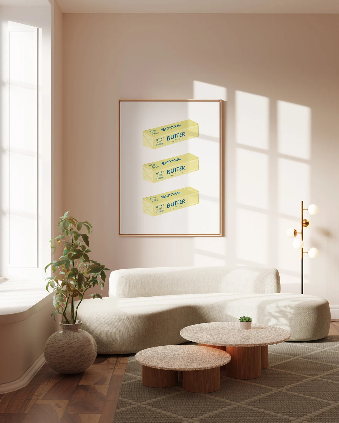 Butter Art Print, Cute Food Illustration, Funny Food Print, Retro Pop Art, Abstract Kitchen Art, ... | Etsy (US)