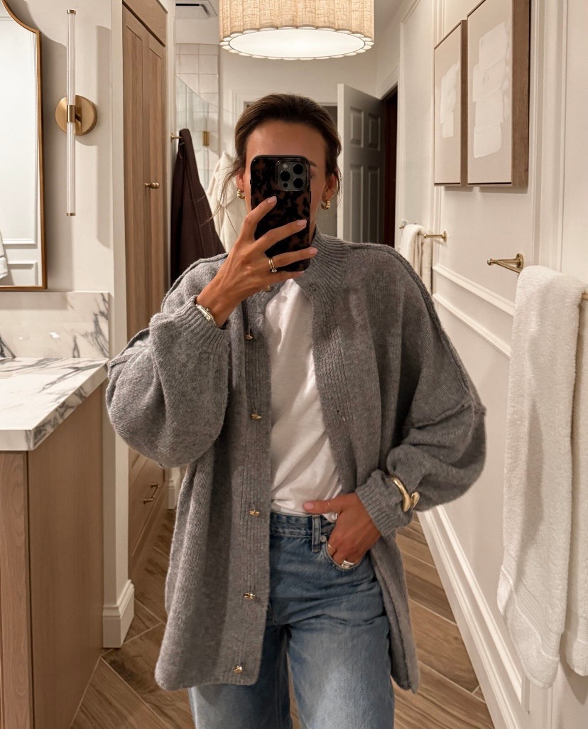 This Amazon cardigan that I shared a while back is selling like crazy! It’s such a great price point and I love the oversized fit. While roomy, this pick is still flattering, streamlined, and chic. It would easily complement any spring outfit and will certainly be a fave again come the fall. I also adore the neutral grey color and think the gold buttons add such fun detail! I’m wearing a size small for reference.

p.s. This bracelet is under $20! 👀 

#LTKFindsUnder50 #LTKSeasonal #LTKStyleTip