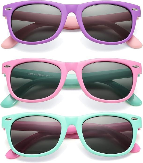 COASION Kids Polarized Sunglasses TPEE Rubber Flexible Shades for Girls Boys Age 3-9 | Amazon (US)