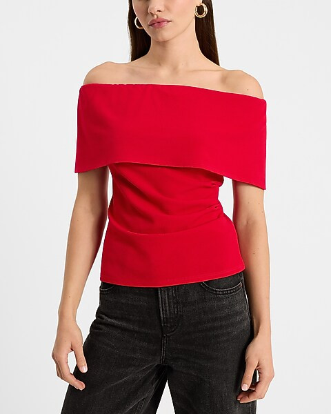 Off The Shoulder Overlay Top | Express