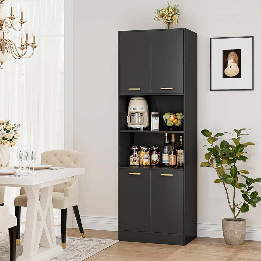 FOTOSOK Kitchen Pantry Cabinet, 71" Tall Cupboard Pantry Cabinet with Doors and Adjustable Shelve... | Amazon (US)