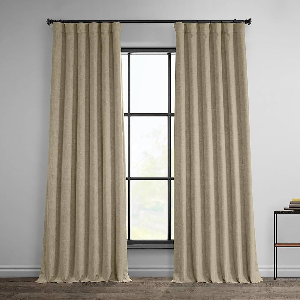 HPD Half Price Drapes Faux Linen Room Darkening Curtains - 108 Inches Long Luxury Linen Curtains ... | Amazon (US)