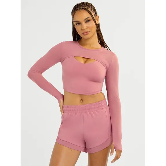 Jessica Simpson Women\u2019s Long Sleeve Mesh Top, Sizes XS-XXXL | Walmart (US)