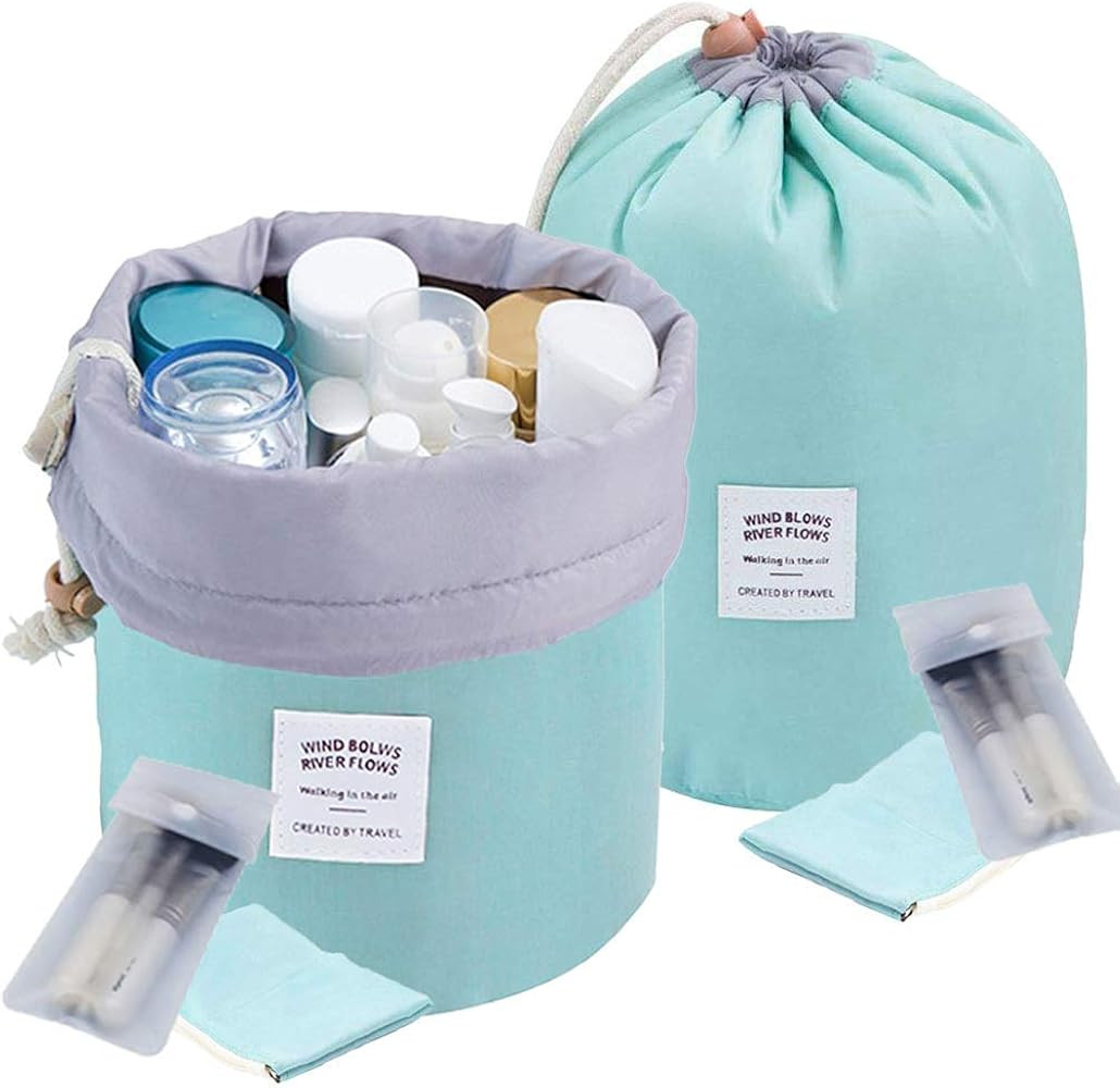 INVODA Travel Cosmetic Bags 2 Packs Waterproof Makeup Bags Multifunctional Bucket Toiletry Bag Ba... | Amazon (US)