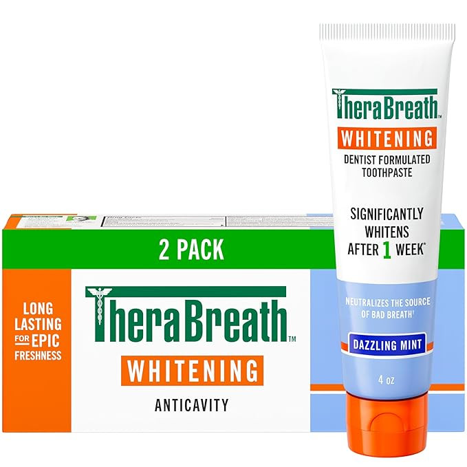 TheraBreath Whitening Toothpaste, Gentle Peroxide-Free Teeth Whitening in 1 Week (3), with Fluori... | Amazon (US)