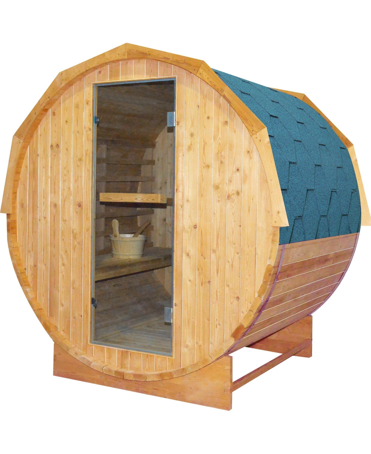 Mondawe Traditional Sauna Room with Metal Stove, 4.5KW, Carbonized Spruce - Brown | Macy's