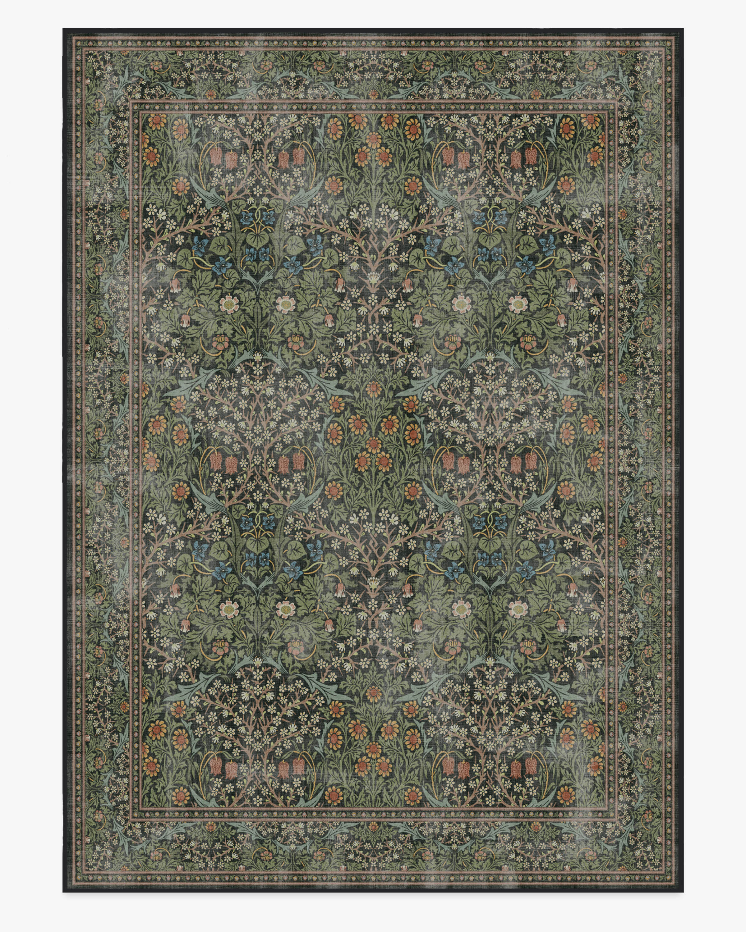 Blackthorn Forest Green Flatwoven Rug by Morris & Co. | Ruggable