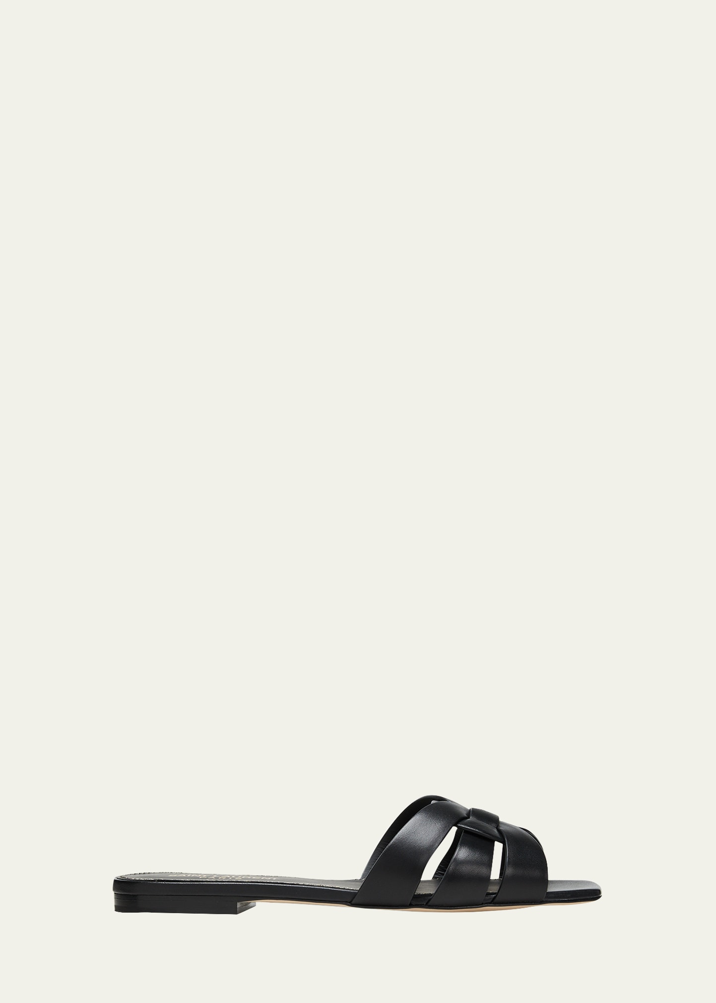 Saint Laurent Woven Leather Sandal Slide | Bergdorf Goodman