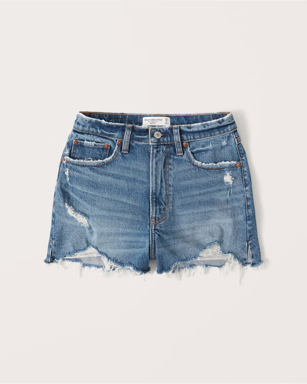 Curve Love 90s High Rise Cutoff Shorts | Abercrombie & Fitch (US)