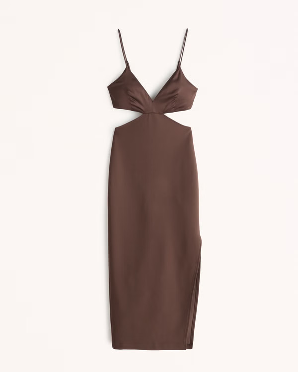 Women's Mixed Fabric Midi Dress | Women's Dresses & Jumpsuits | Abercrombie.com | Abercrombie & Fitch (US)