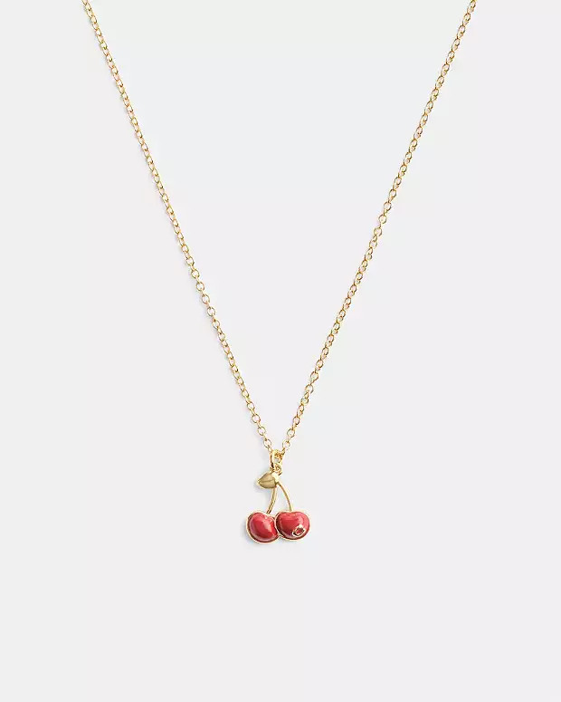 Cherry Charm Pendant Necklace | Coach Outlet US