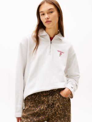 Tommy Jeans Rose Quarter-Zip Sweatshirt | Tommy Hilfiger | Tommy Hilfiger (US)