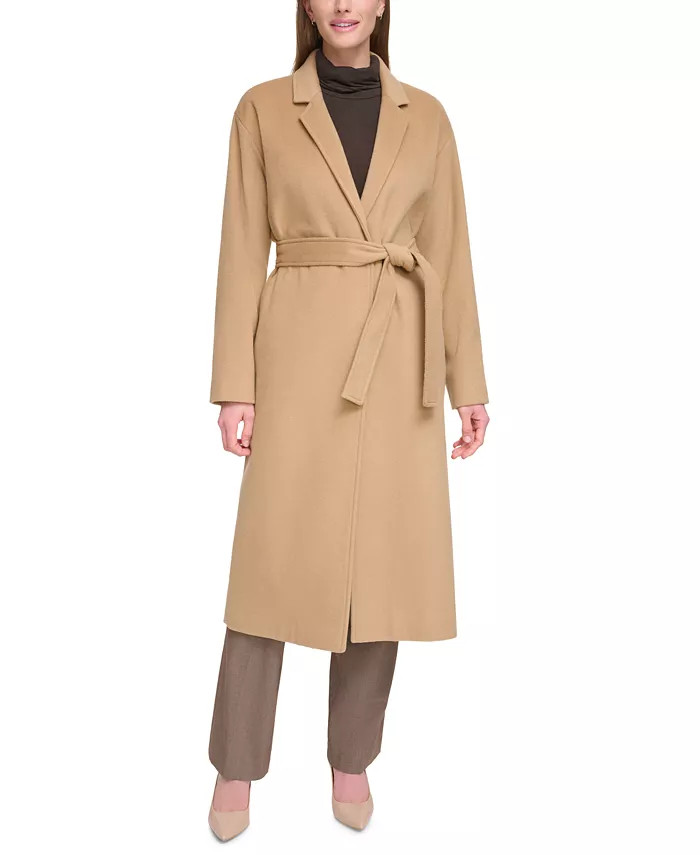 Calvin Klein Women's Single-Breasted Wrap Coat - Macy's | Macy's