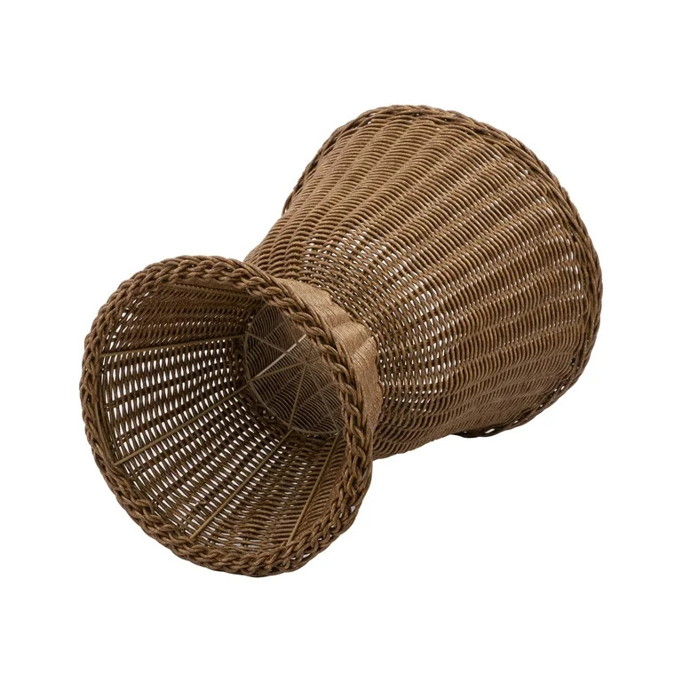 My Texas House 14" Brown Woven Urn-Style Planter with Decorative Scalloped Rim and Transparent In... | Walmart (US)