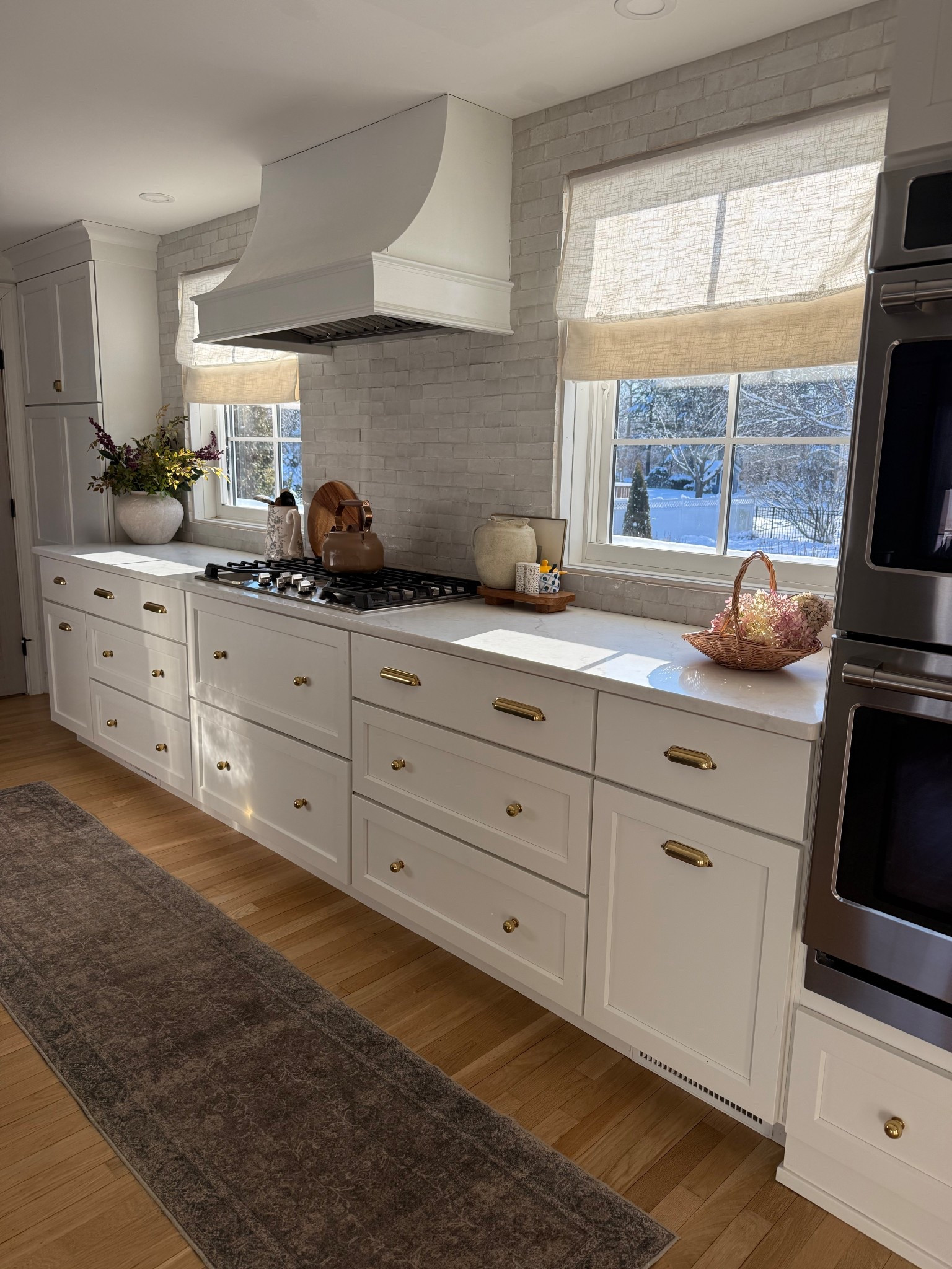 Morning sunlight come from bending our house and shines in these windows. It’s been nice to be able to pull down these shades we will need to. The cabinet hardware is still my favorite!

#LTKHome