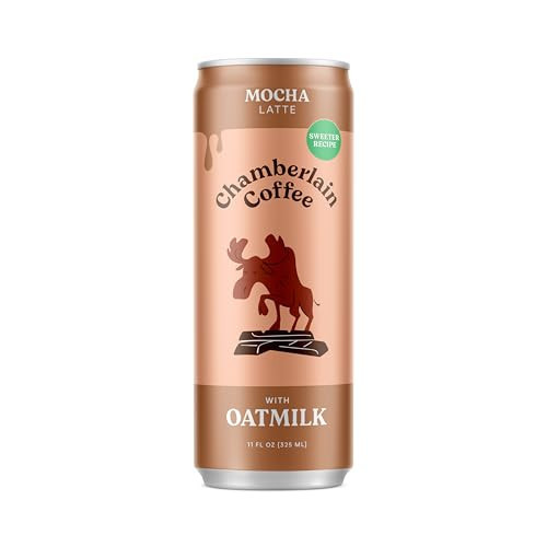 Chamberlain Coffee Mocha Latte with Oatmilk - Canned Coffee - Rich, Sweet & Creamy - Vegan With No Preservatives or Artificial Sweeteners - Latte with Oat Milk - 11 Fluid Ounces, Case Pack, 12 | Amazon (US)