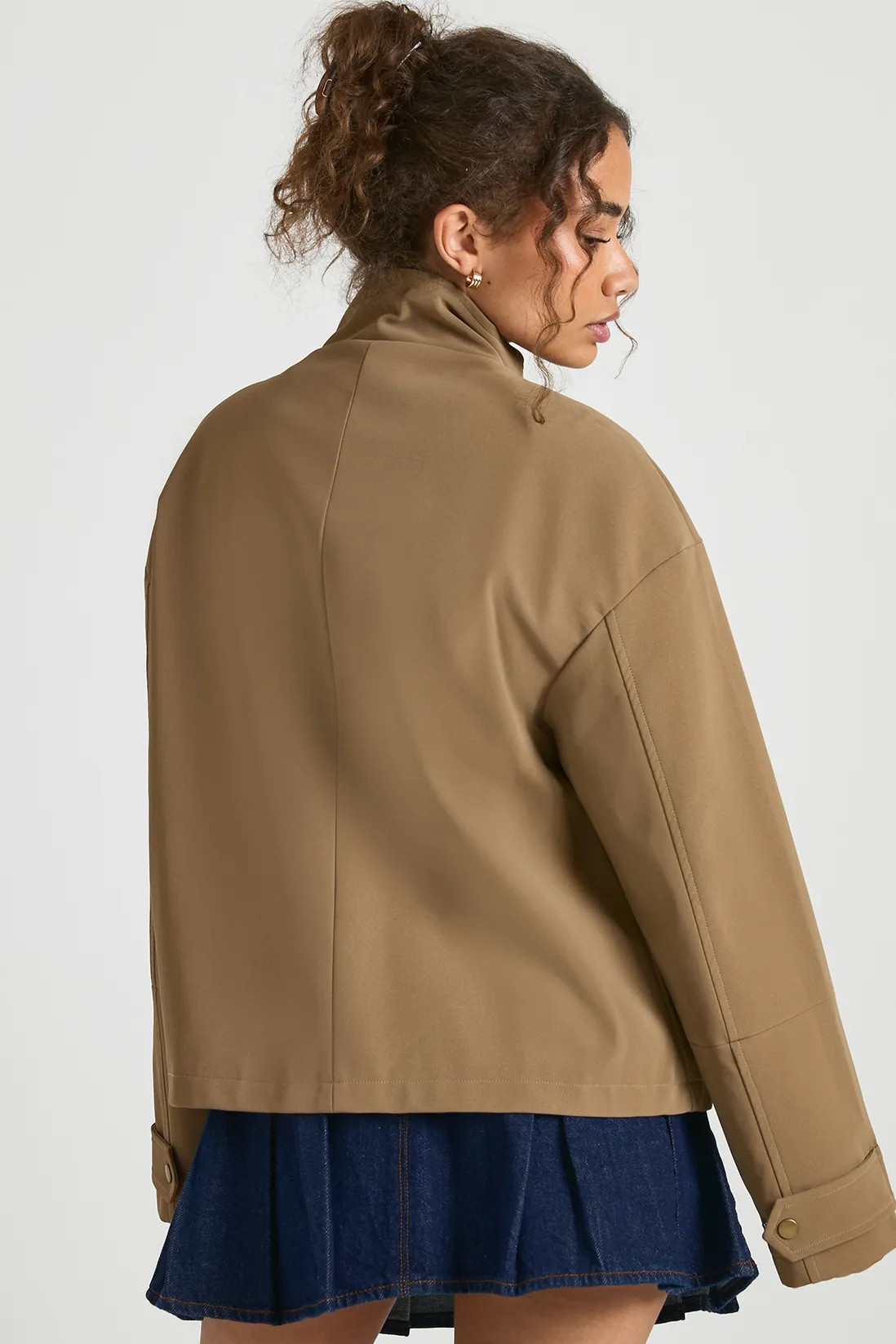 Funnel Neck Faux Leather Jacket | Boohoo.com (UK & IE)