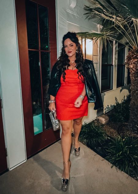 Midsize party outfit- date night outfit - party dress- cocktail dress 
Wearing a size xl/ 14 in this stretchy red dress- platform silver heels are yrs and surprisingly comfy 


#LTKwedding #LTKmidsize #LTKparties